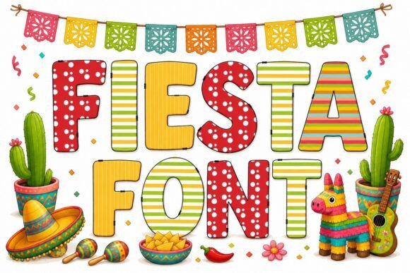 Fiesta Decorative Alphabets Pack: Vibrant Font for Designs