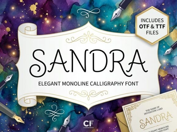 Sandra: A Decorative Display Font for Bold Creatives