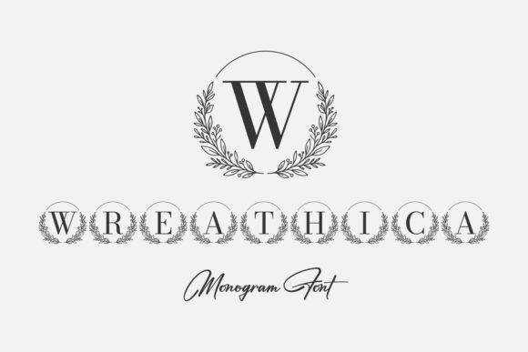 Wreathica Monogram: A Floral Laurels for Elegant Design